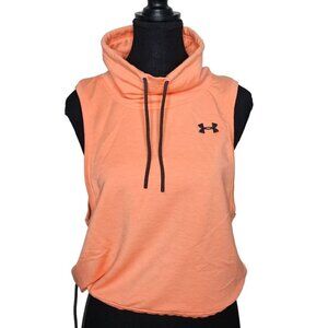 Under Armour Women's XS Featherweight Sleeveless Funnel Neck Hoodie Peach